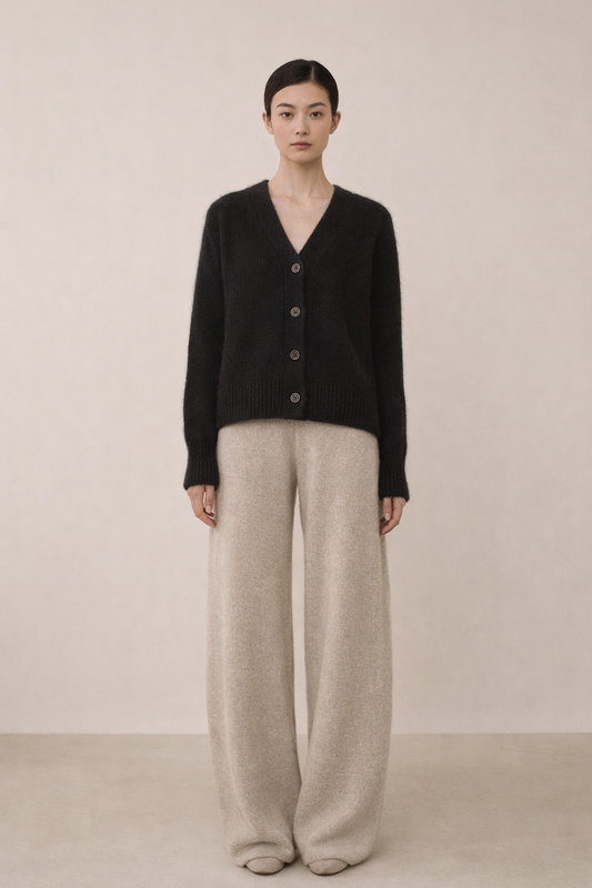 Hand Knit Suri Alpaca Cardigan | Short Sleeve Sweater Pullovers, Wrap Style, sustainable Clothing