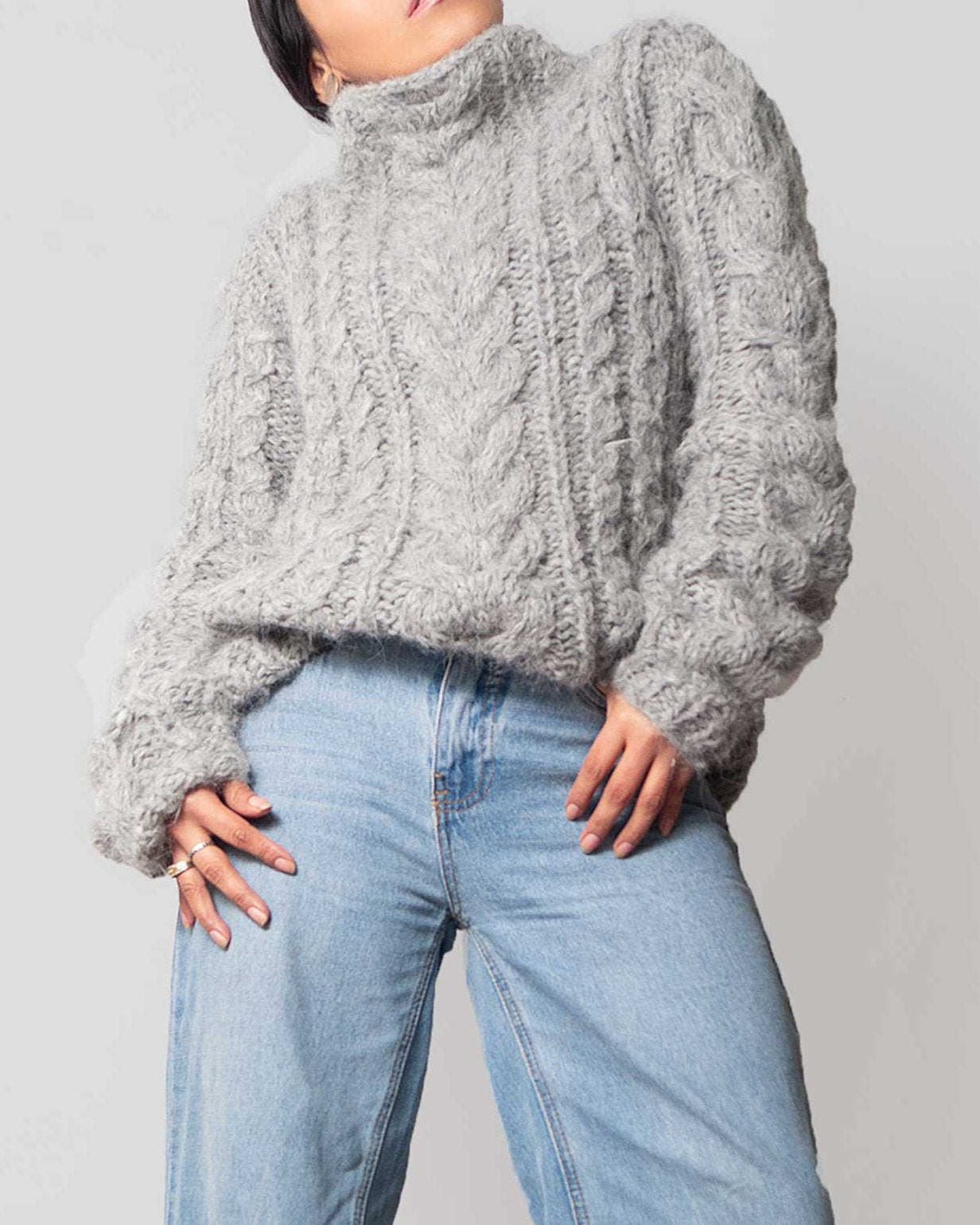 NEW Oversize Plus size alpaca sweater| Turtleneck Loose chunky knit wool alpaca Sweater| Slouchy winter Warm Knit sweater| by SONQO