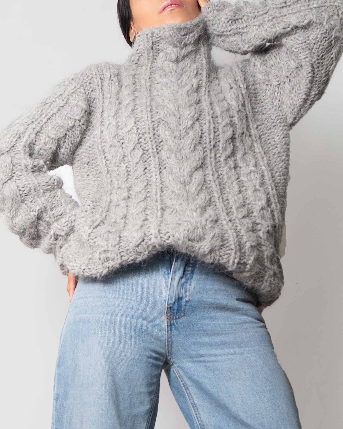 NEW Oversize Plus size alpaca sweater| Turtleneck Loose chunky knit wool alpaca Sweater| Slouchy winter Warm Knit sweater| by SONQO