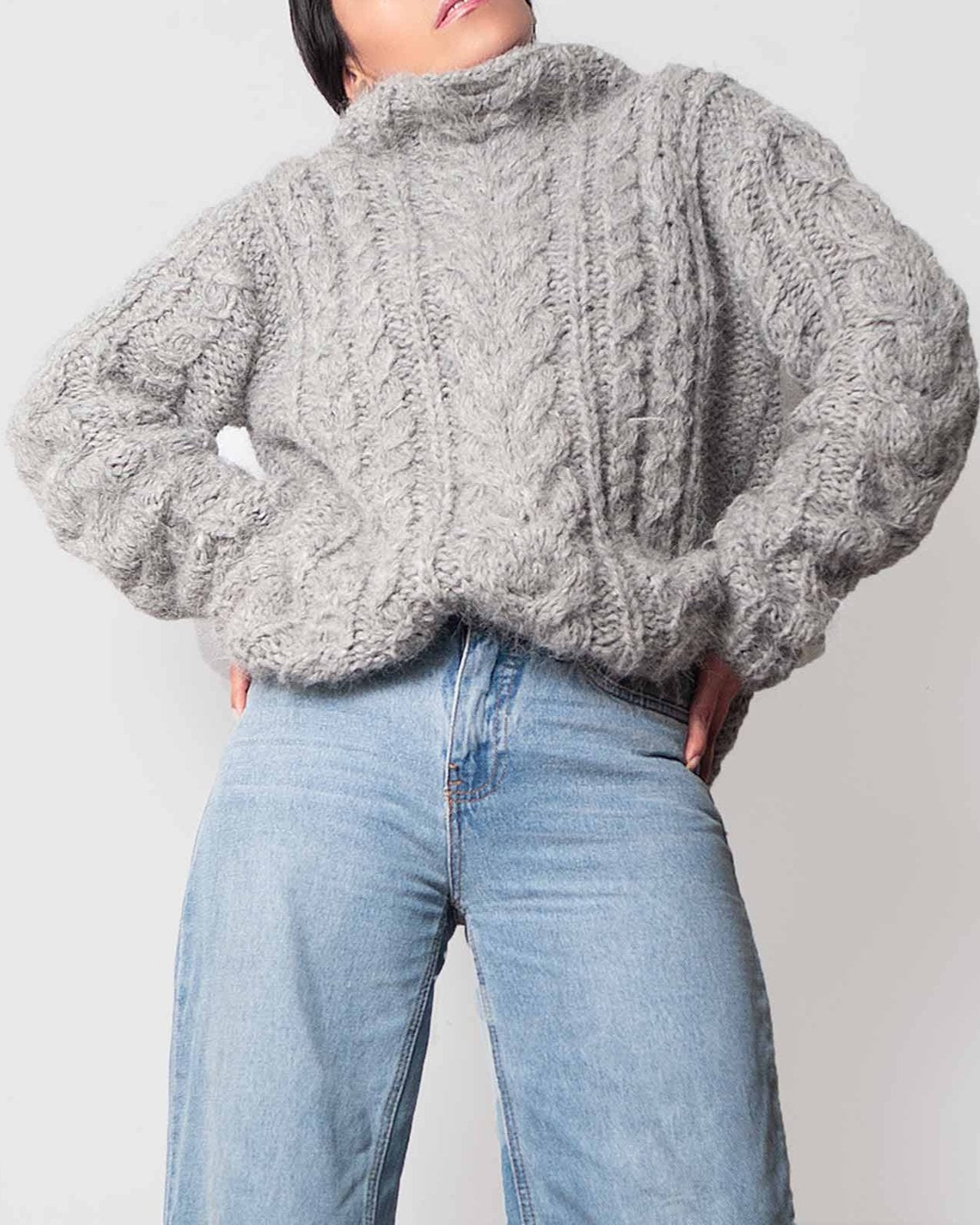 NEW Oversize Plus size alpaca sweater| Turtleneck Loose chunky knit wool alpaca Sweater| Slouchy winter Warm Knit sweater| by SONQO