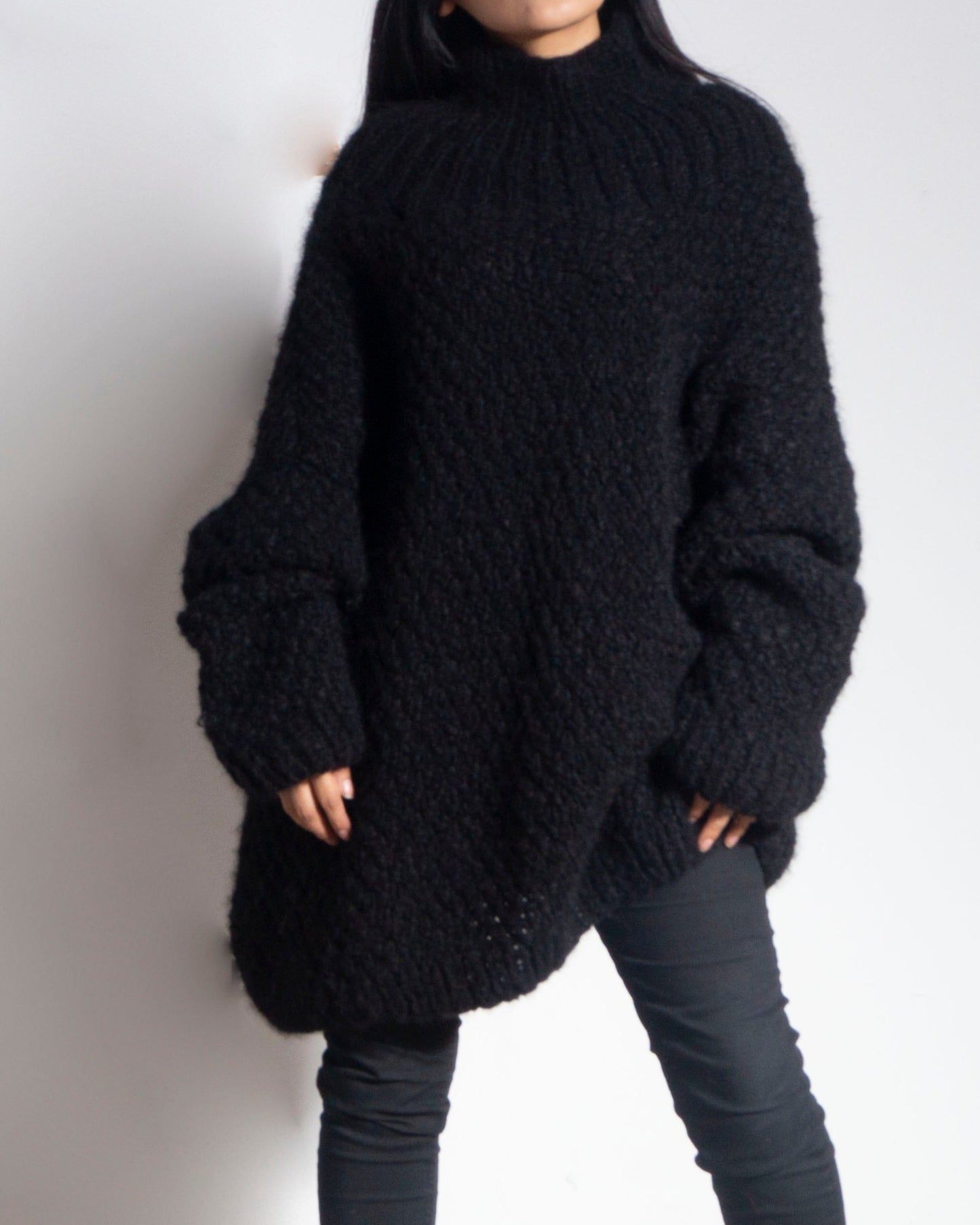 ALPACA PLUS SIZE KNIT OVERSIZED SWEATER