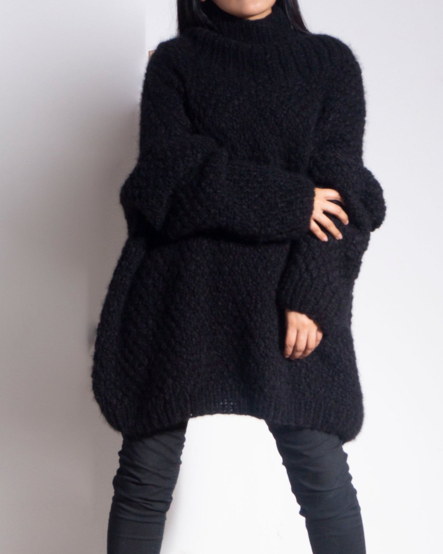 ALPACA PLUS SIZE KNIT OVERSIZED SWEATER