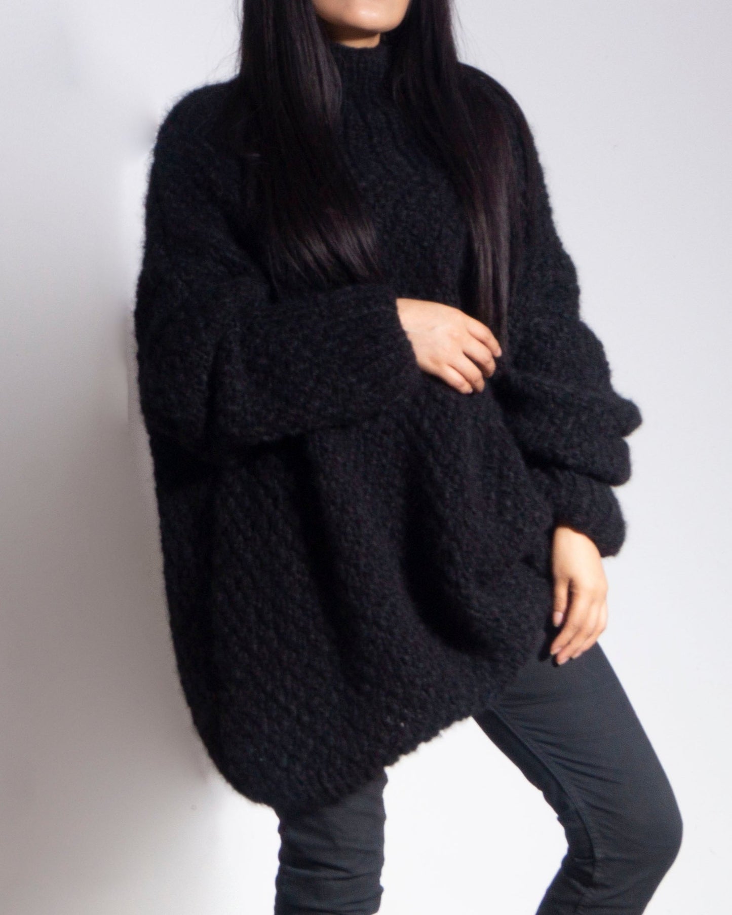 ALPACA PLUS SIZE KNIT OVERSIZED SWEATER