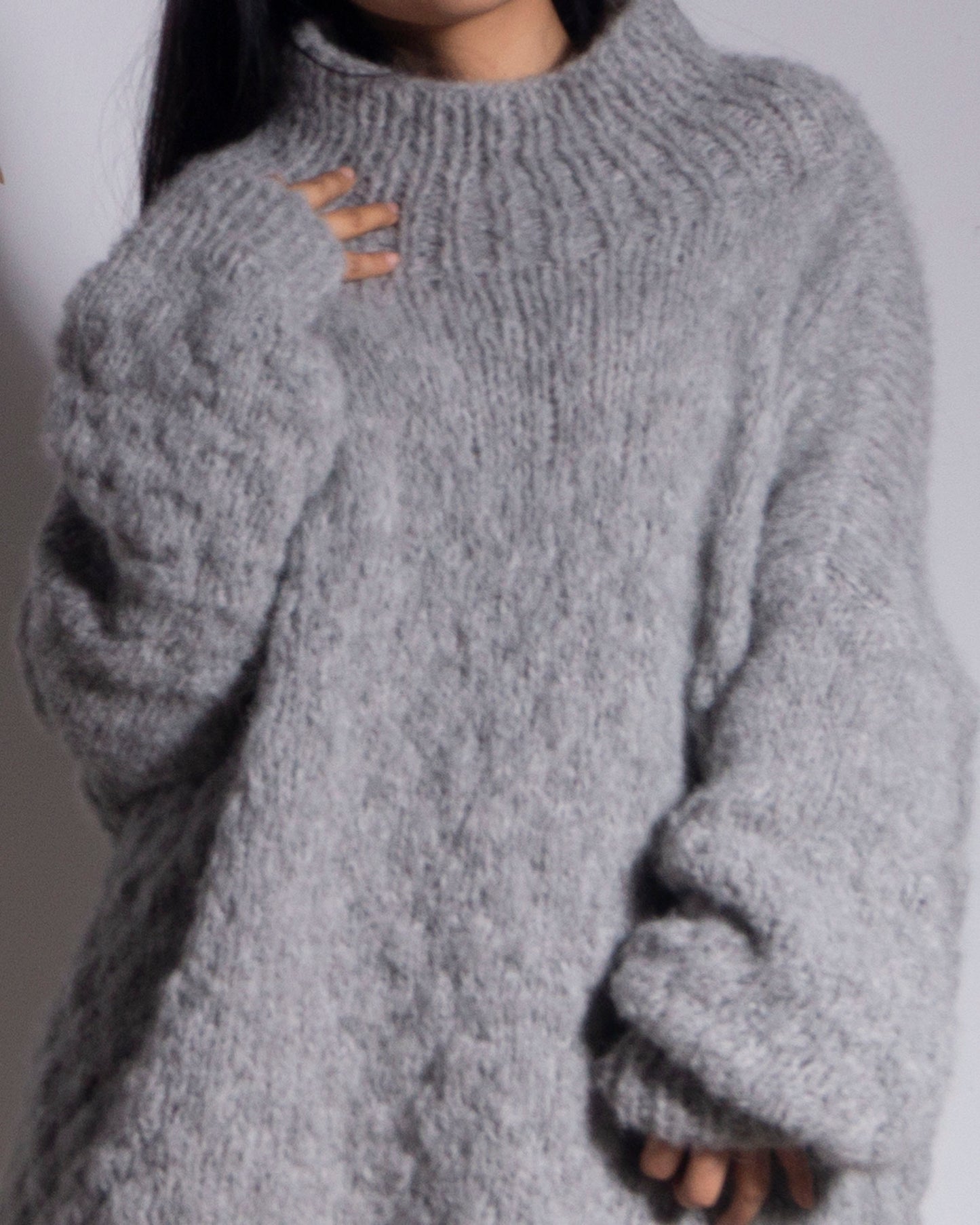 ALPACA WOOL KNIT OVERSIZED SWEATER