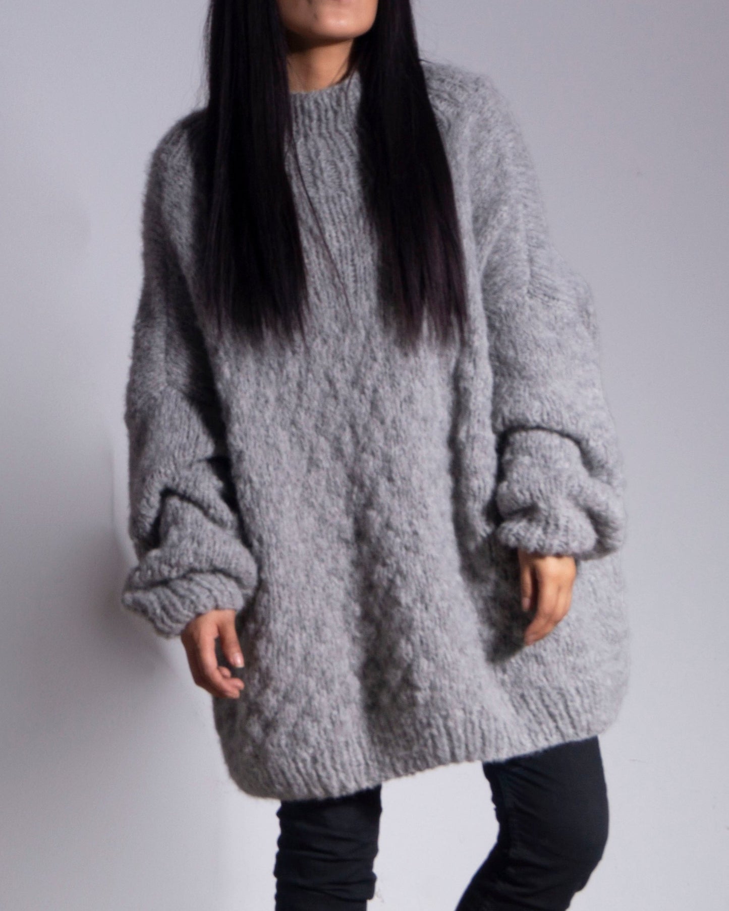 ALPACA WOOL KNIT OVERSIZED SWEATER