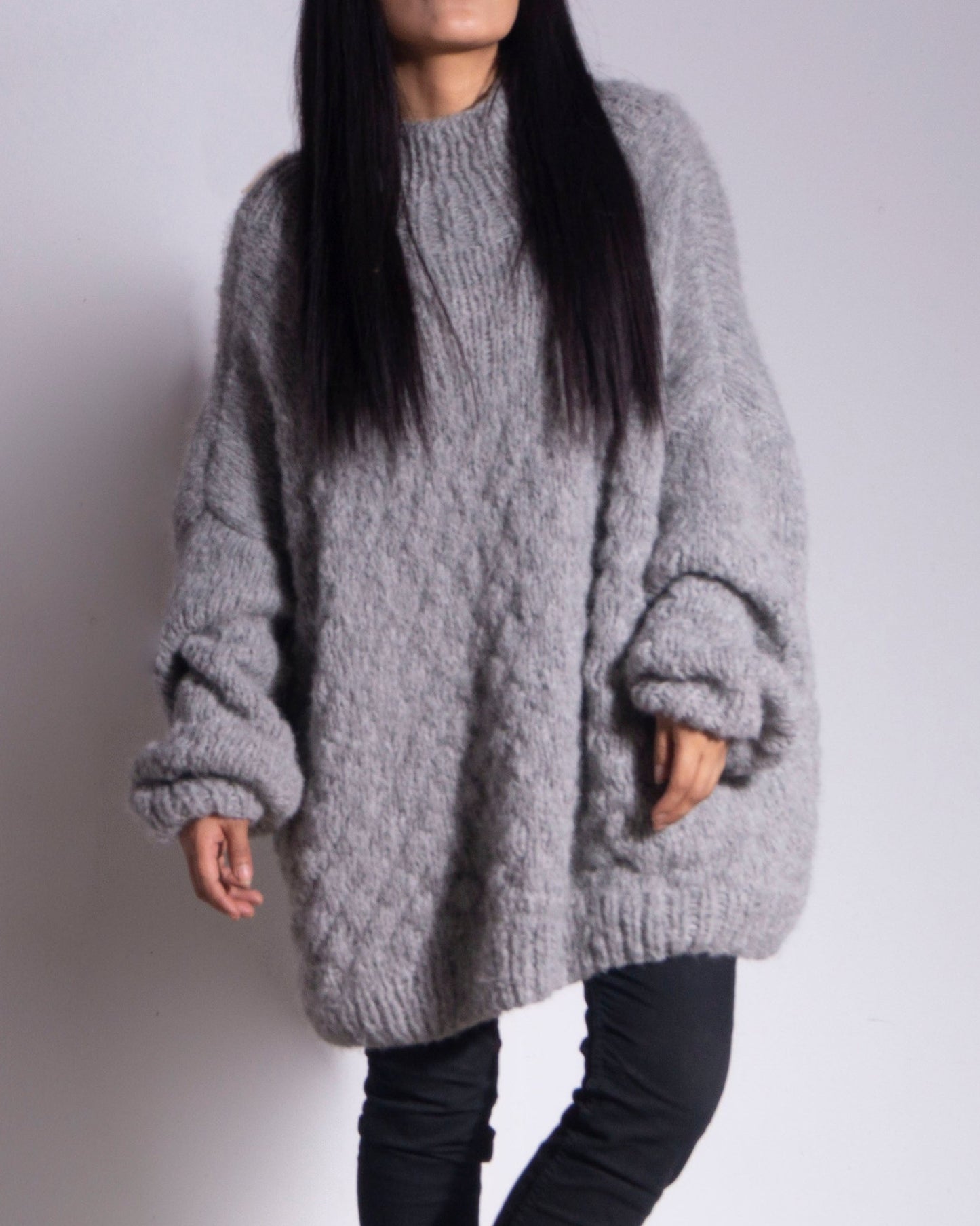 ALPACA WOOL KNIT OVERSIZED SWEATER