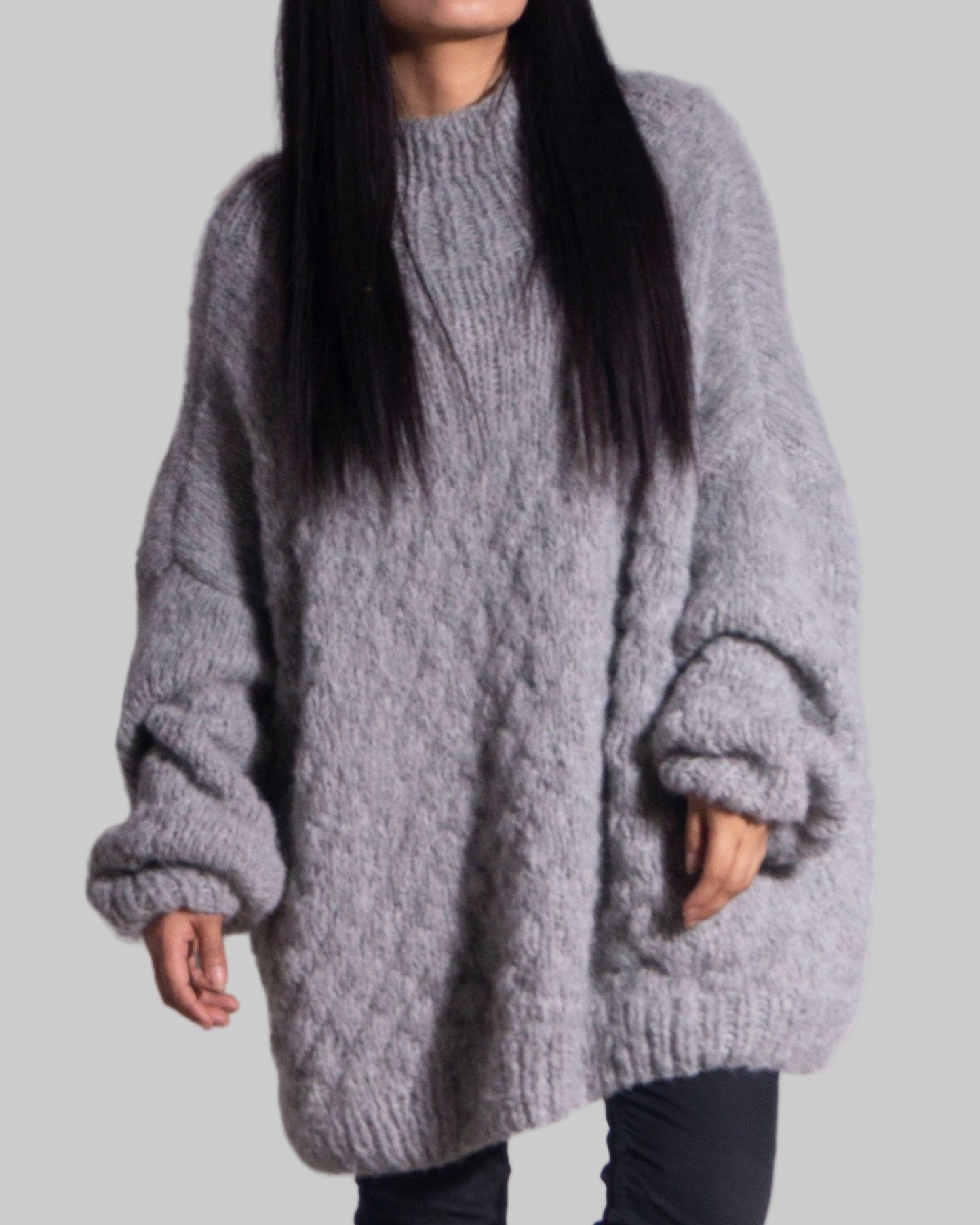 GRAY RELAXED FIT ALPACA SWEATER – Ethical Knitwear