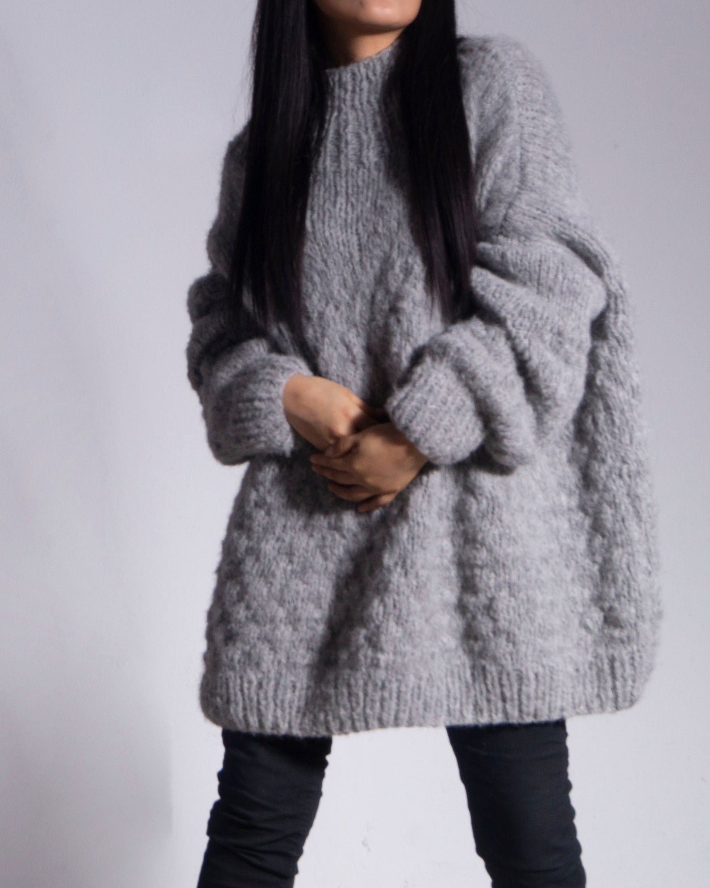 ALPACA WOOL KNIT OVERSIZED SWEATER