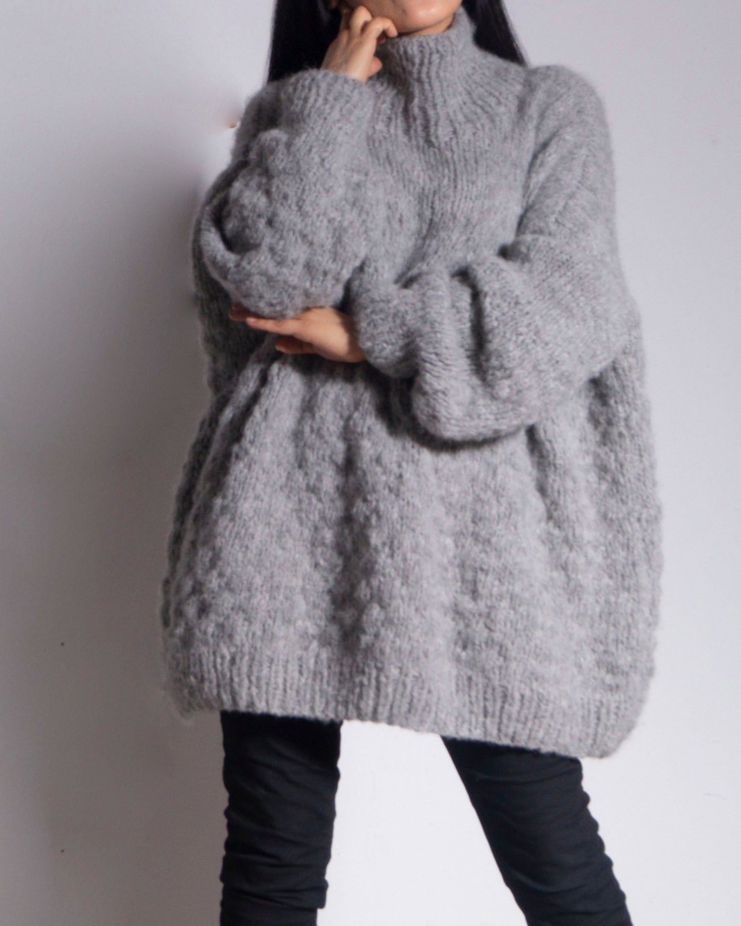 ALPACA WOOL KNIT OVERSIZED SWEATER