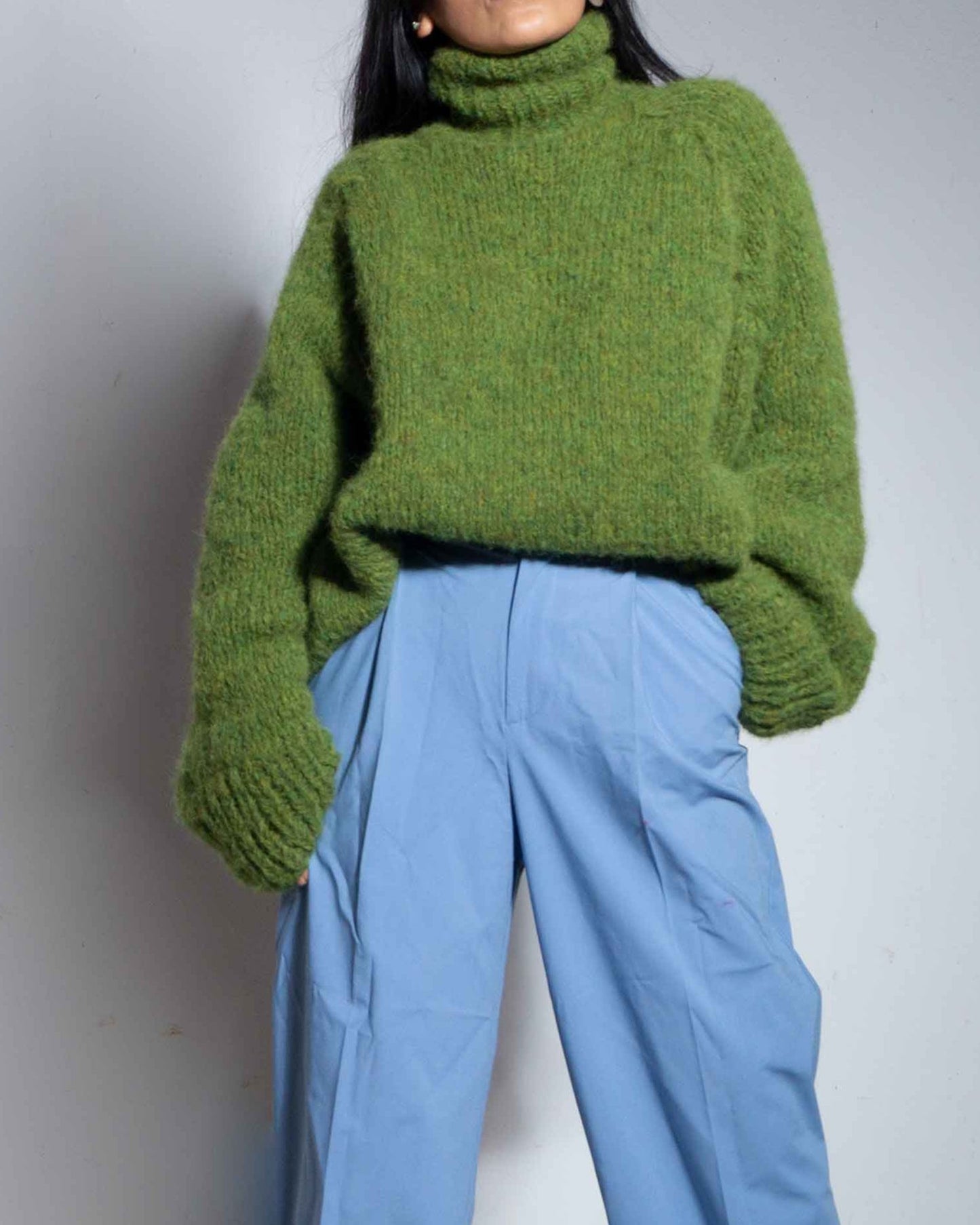 ALPACA OVERSIZED SWEATERS FOR WOMEN - GREEN