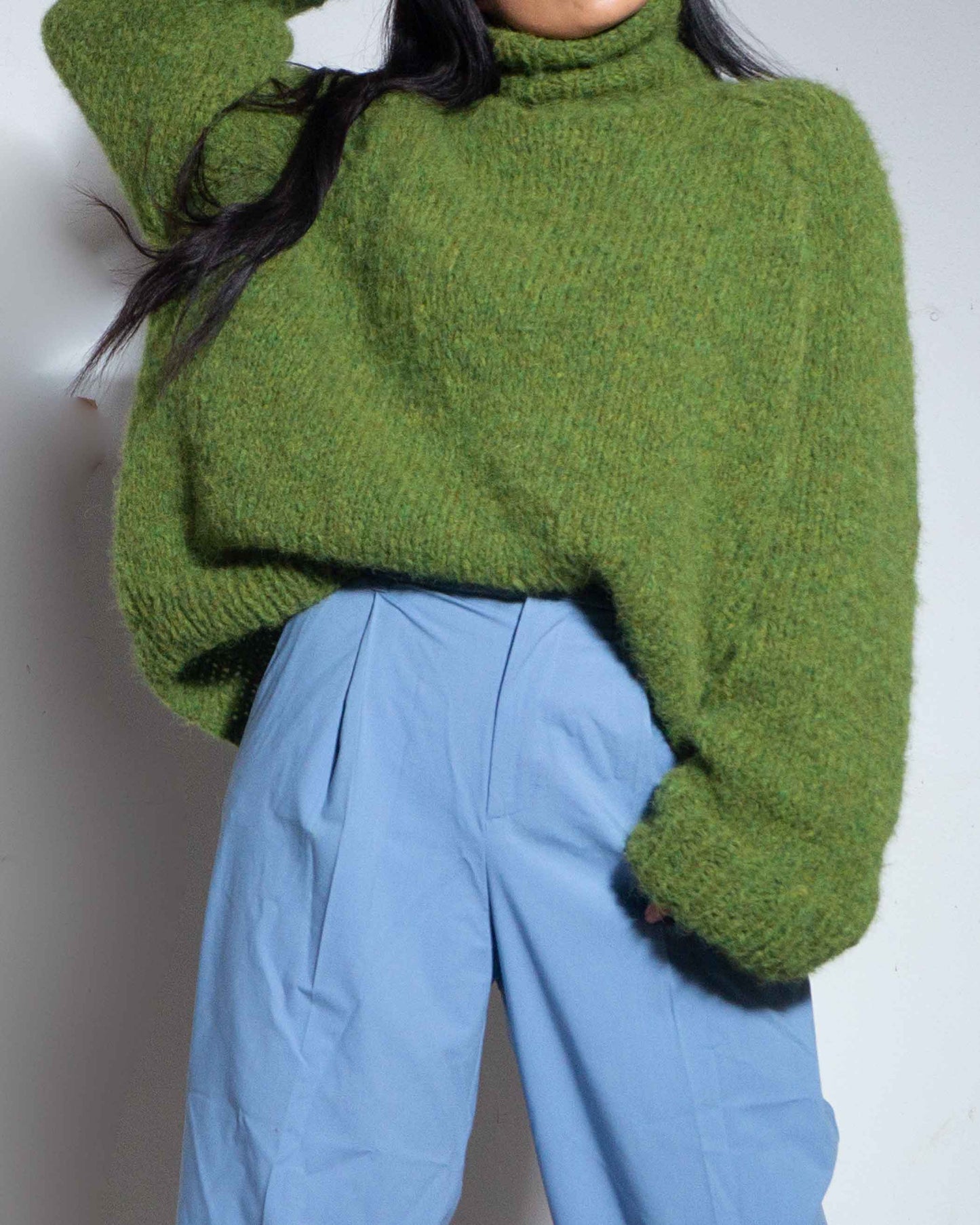 ALPACA OVERSIZED SWEATERS FOR WOMEN - GREEN