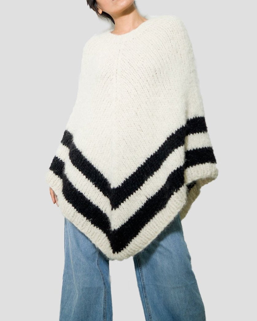 ALPACA KNIT WOOL CAPE