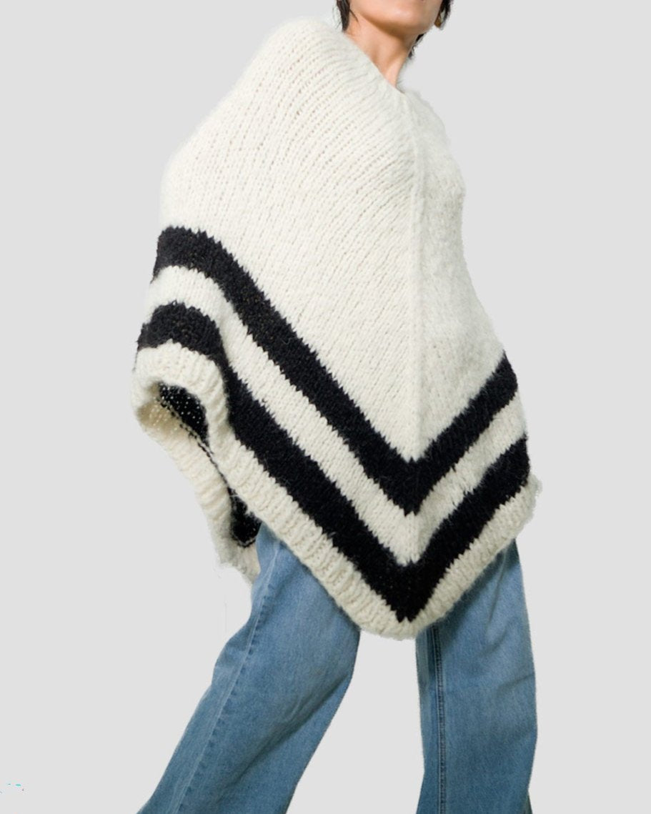 ALPACA KNIT WOOL CAPE
