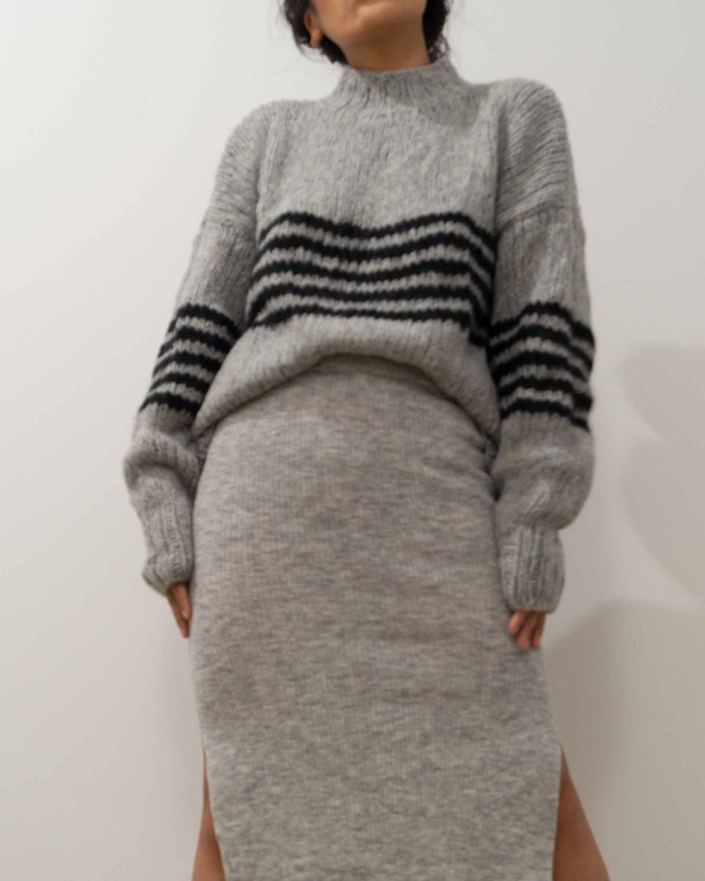 CROPPED ALPACA WOOL SWEATER WOMEN'S
