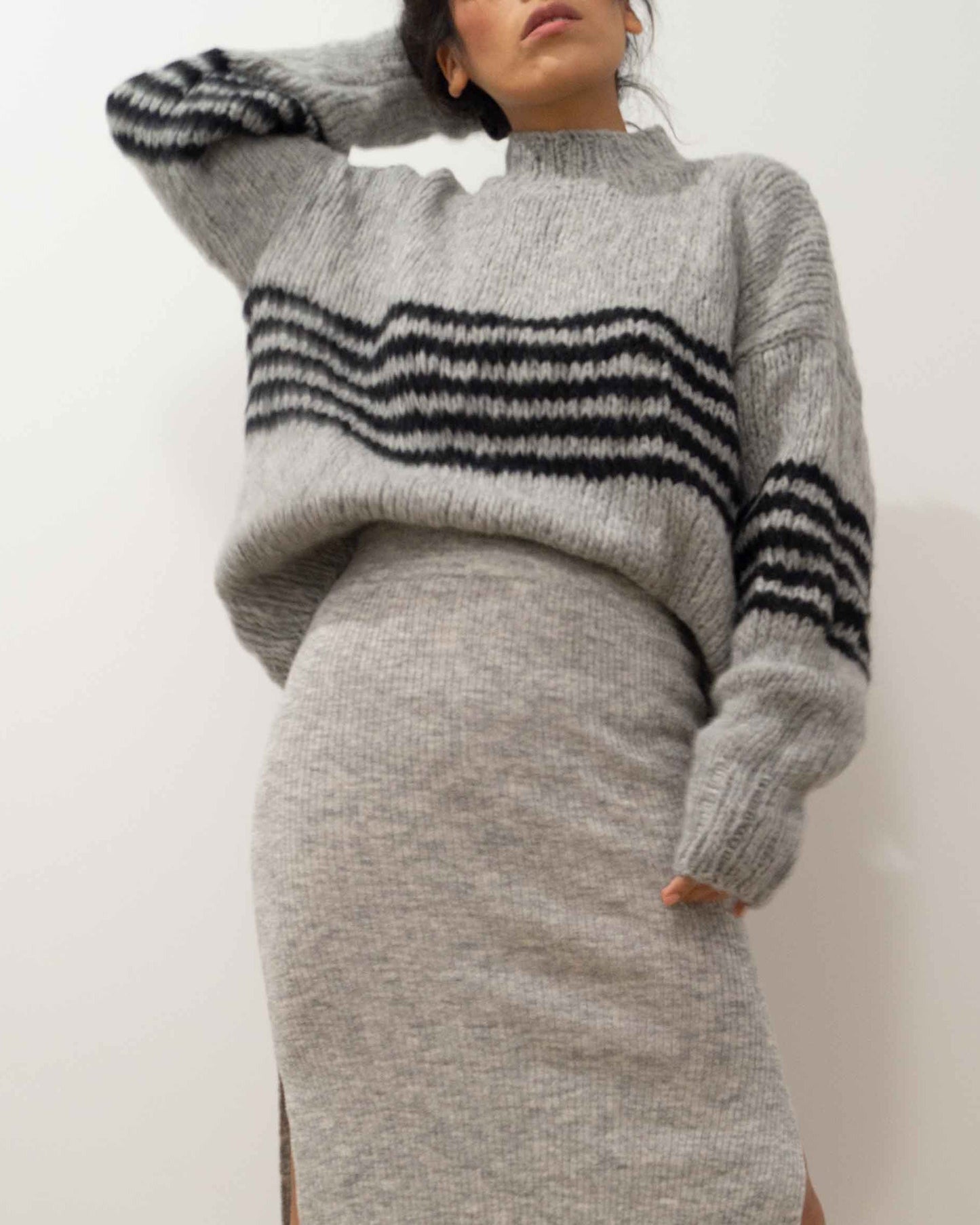CROPPED ALPACA WOOL SWEATER WOMEN'S