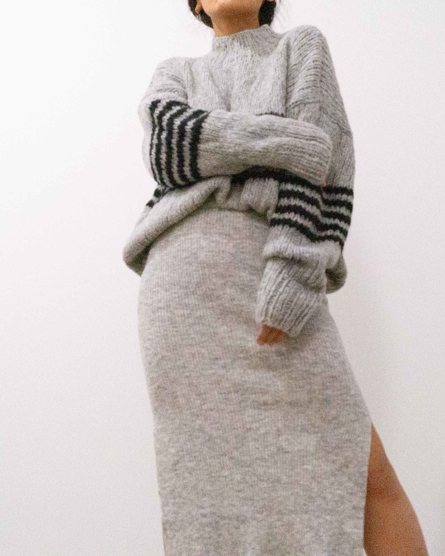 CROPPED ALPACA WOOL SWEATER WOMEN'S