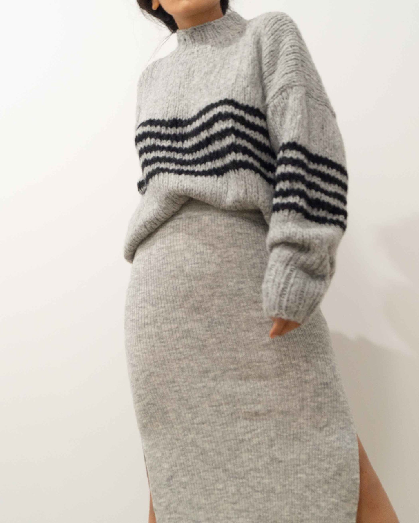 CROPPED ALPACA WOOL SWEATER WOMEN'S