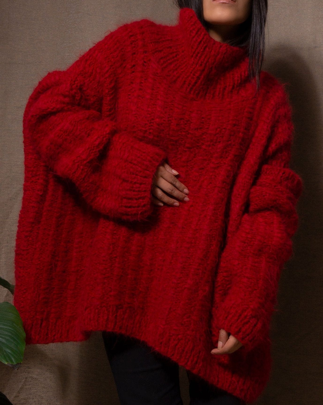 ALPACA PLUS SIZE KNIT OVERSIZED SWEATER