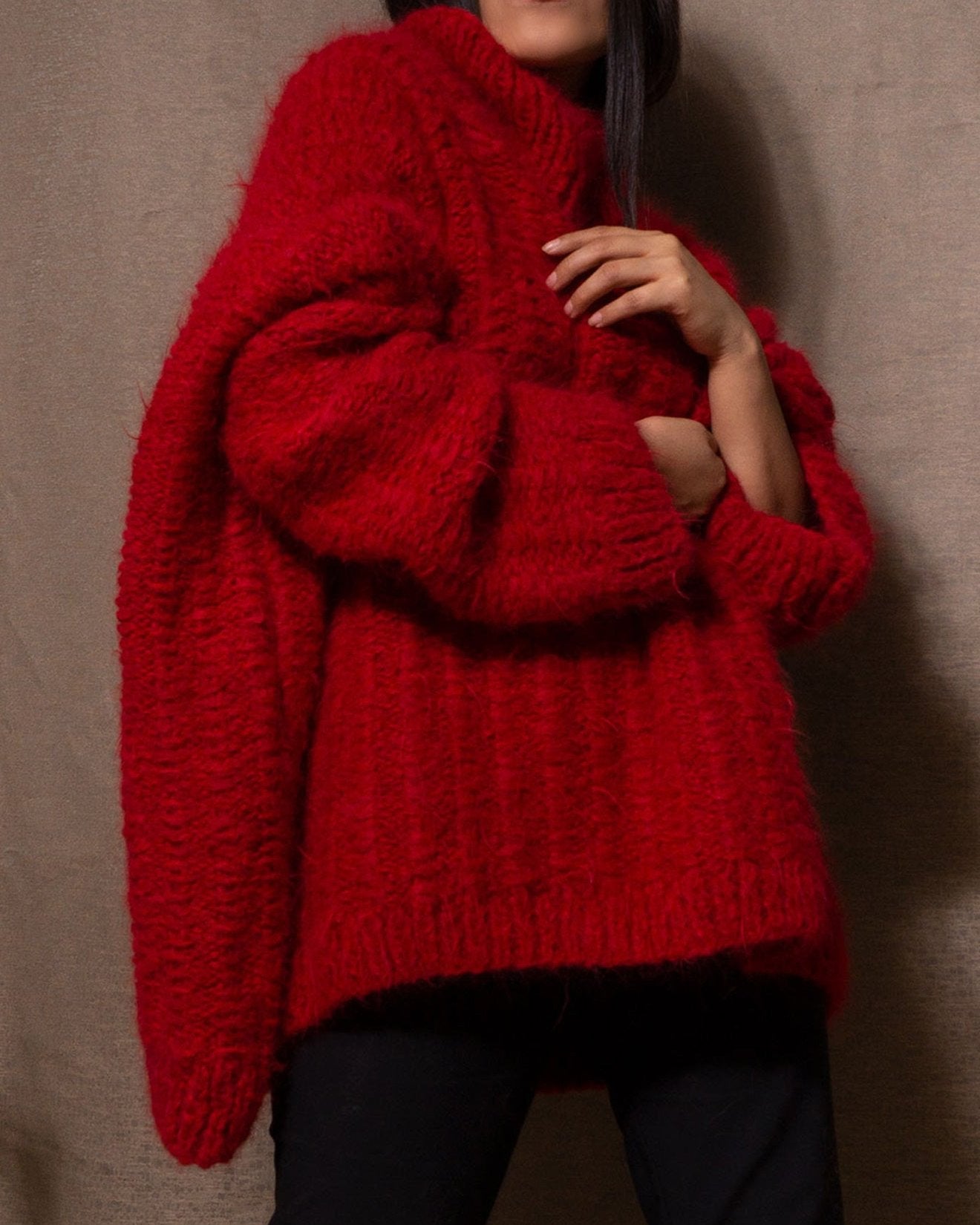 ALPACA PLUS SIZE KNIT OVERSIZED SWEATER