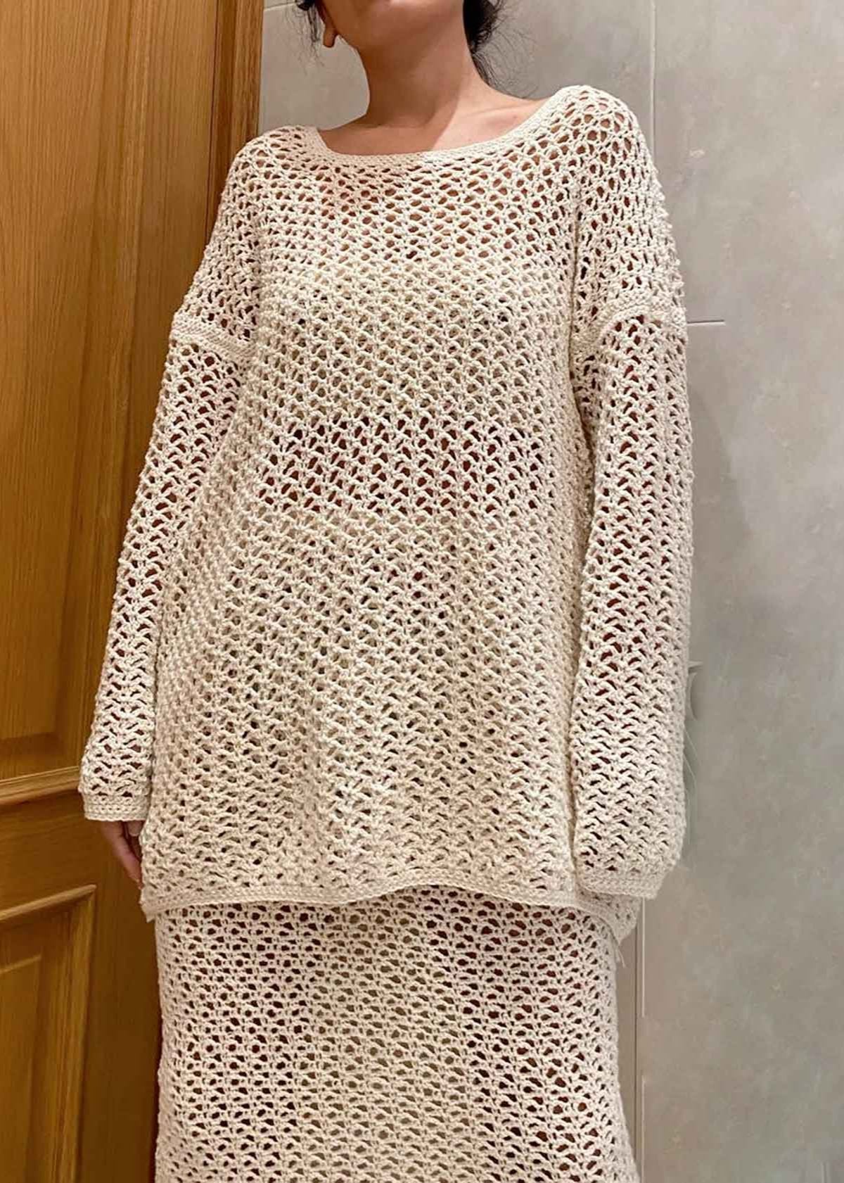 CROCHET ECO COTTON SWEATER