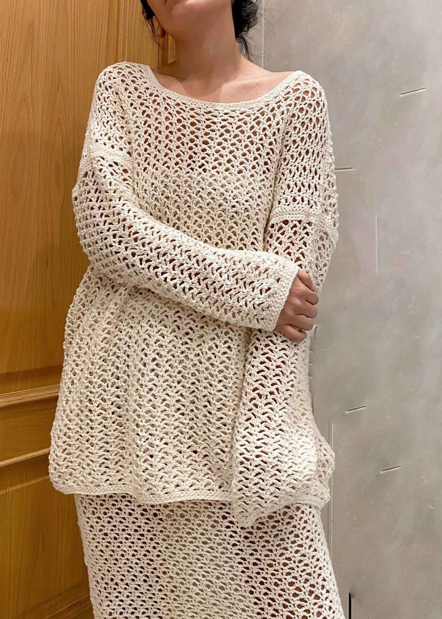 CROCHET ECO COTTON SWEATER