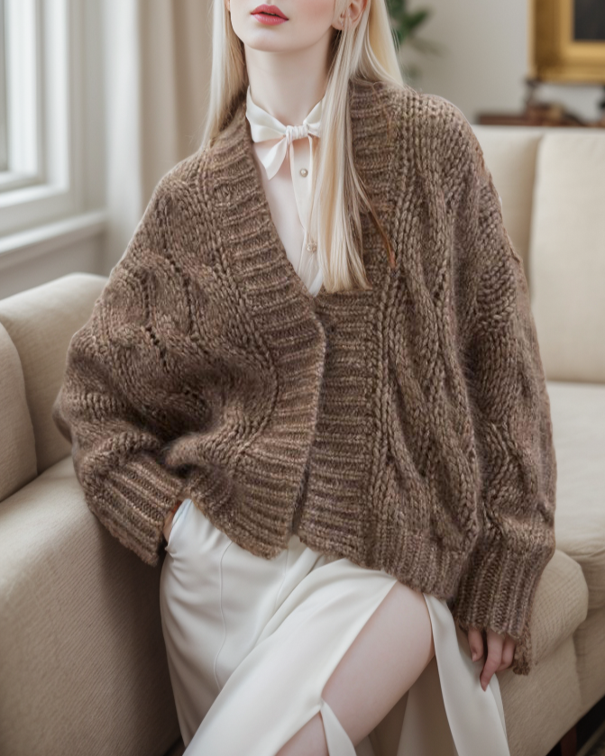 ALPACA KNIT OVERSIZE CARDIGAN
