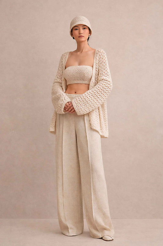 CROCHET COTTON OVERSIZE CARDIGAN