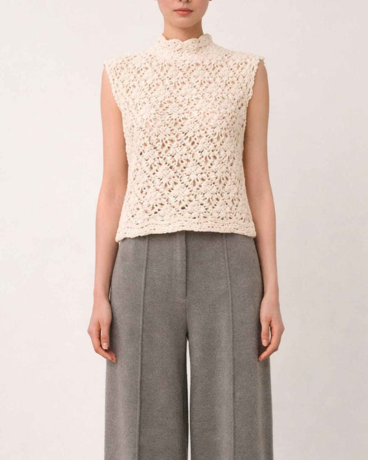Crochet Organic Cotton Tank Top | Handmade Floral Blouse