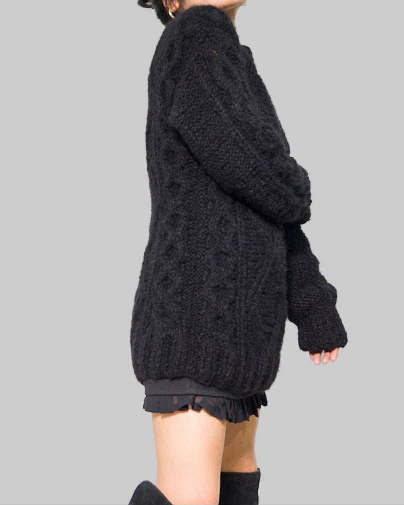 Handmade Cable Knit Alpaca Sweater | Chunky Oversized Pullover