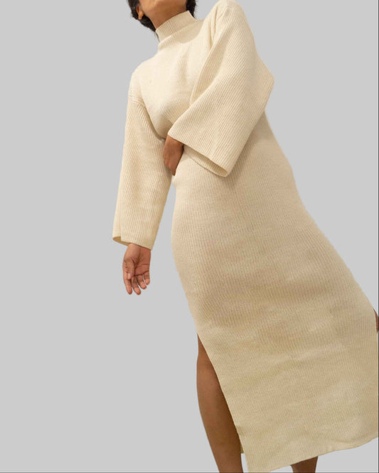 Handmade Alpaca Knit Sweater Dress: Oversized Maxi, Plus Size