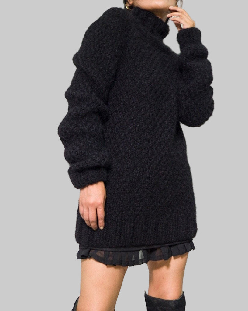 Handmade Alpaca Knit Pullover Sweater | Slouchy Wool Jumper