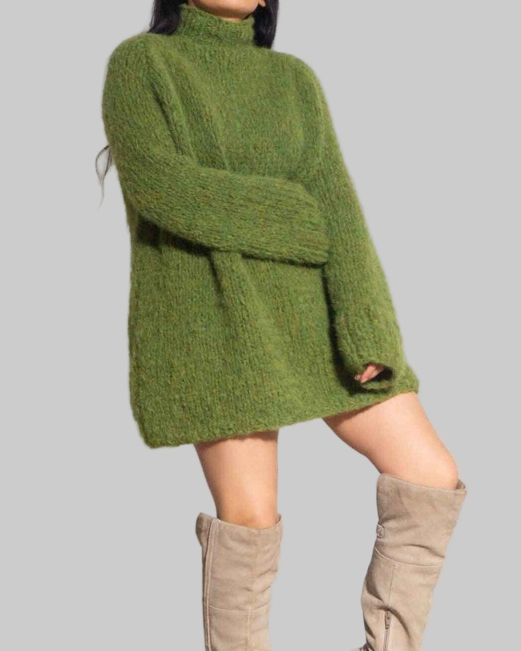 Handmade Alpaca Wool Oversized Sweater Dress | Sustainable Knitwear