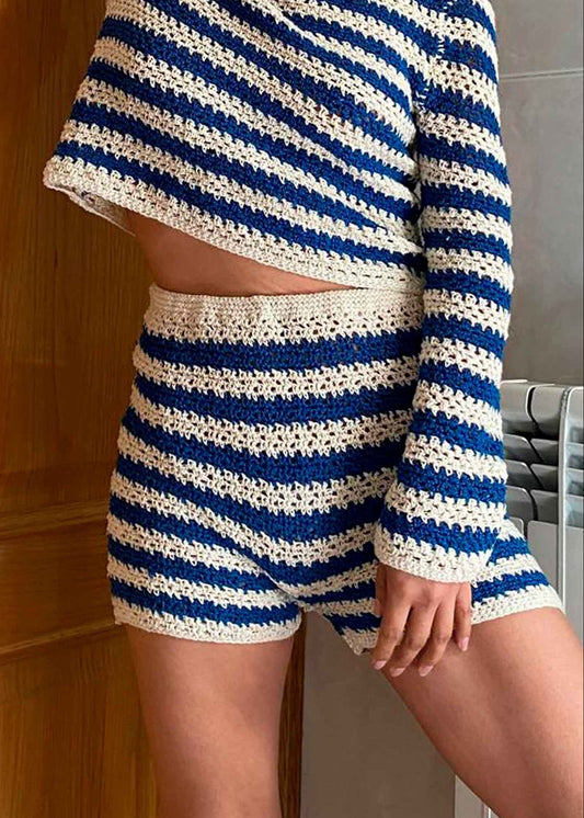 Crochet Eco Cotton High Waisted Shorts | Handmade Peruvian Knit