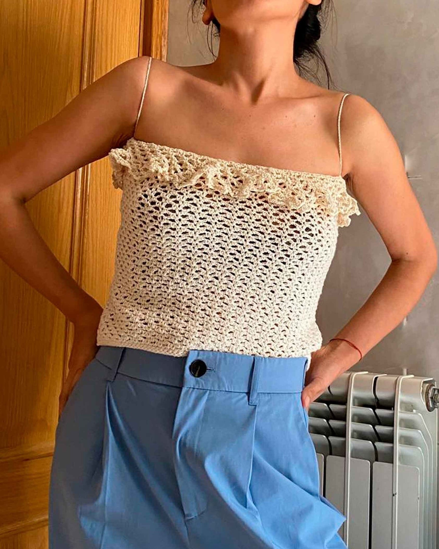 Handmade Pima Cotton Crochet Crop Top | Boho Summer Tube Top