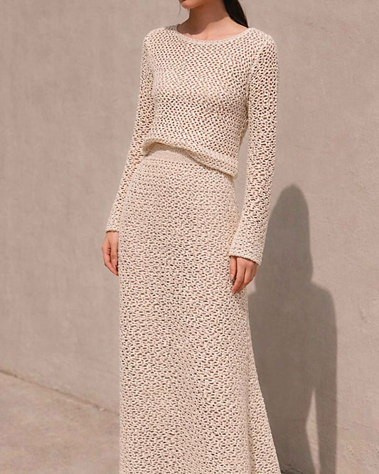 eco cotton crochet top sweater
