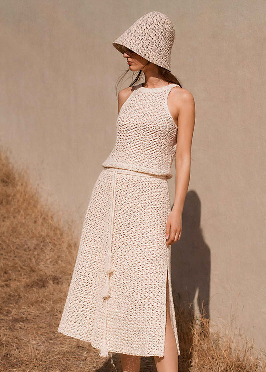 Handmade Organic Cotton Crochet Top and Skirt Set