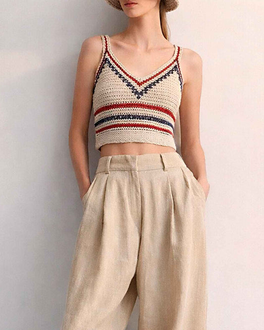 100% Natural Cotton Crochet Tank Top, Handmade Peruvian Eco-Friendly Summer Wear