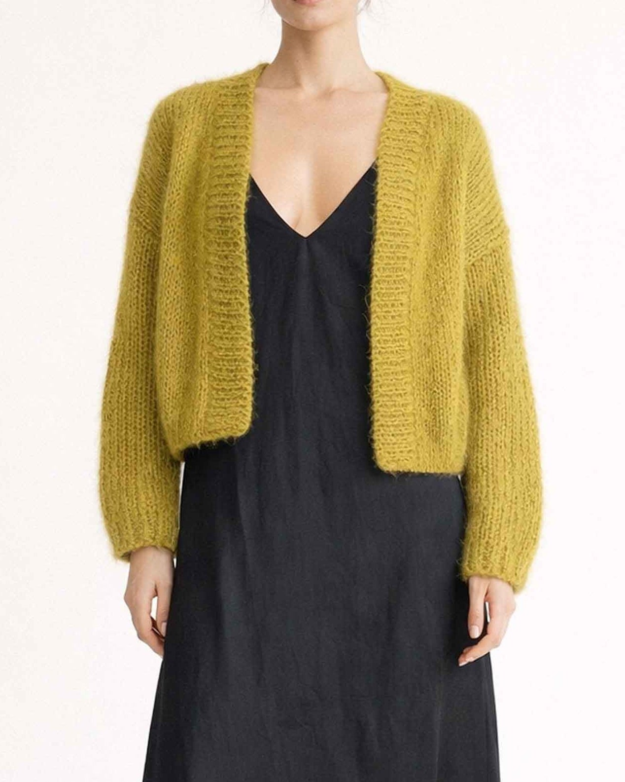 Chunky Knit Alpaca Cardigan | Oversized Wool Bomber Jacket