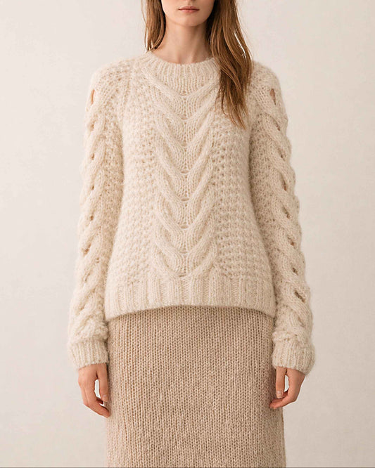 INTI Handmade Alpaca Cable Knit Oversized Sweater | Nordic Style