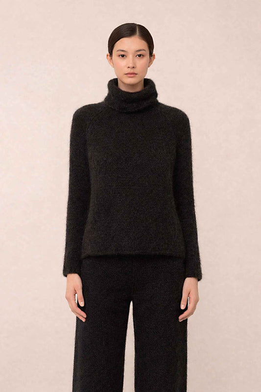 Handmade Slouchy Knit Alpaca Crop Top | Women's Sweater