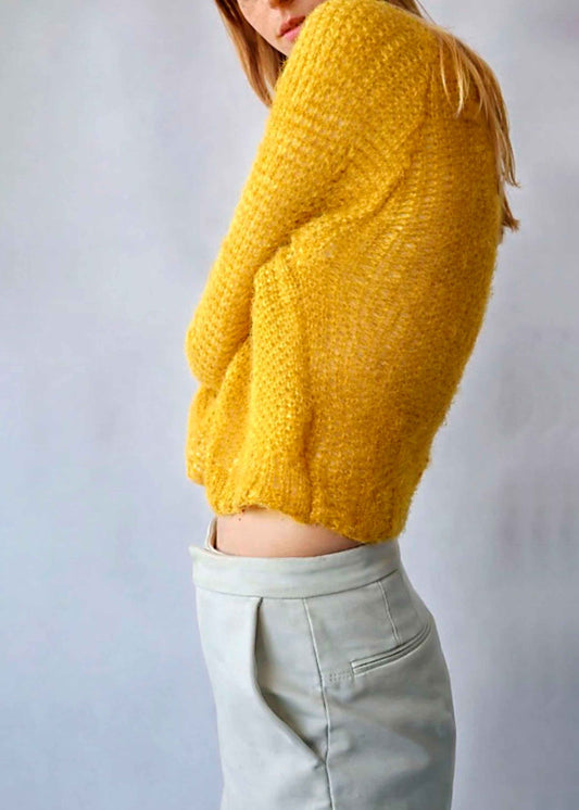 Handmade Slouchy Knit Alpaca Sweater | Cropped Blouse Top pullover