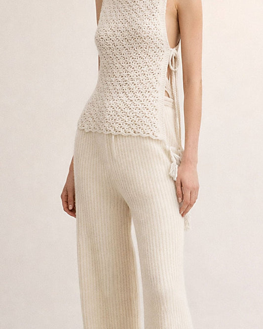Crochet Flowers Eco Cotton Tank Top | Handmade Summer Blouse