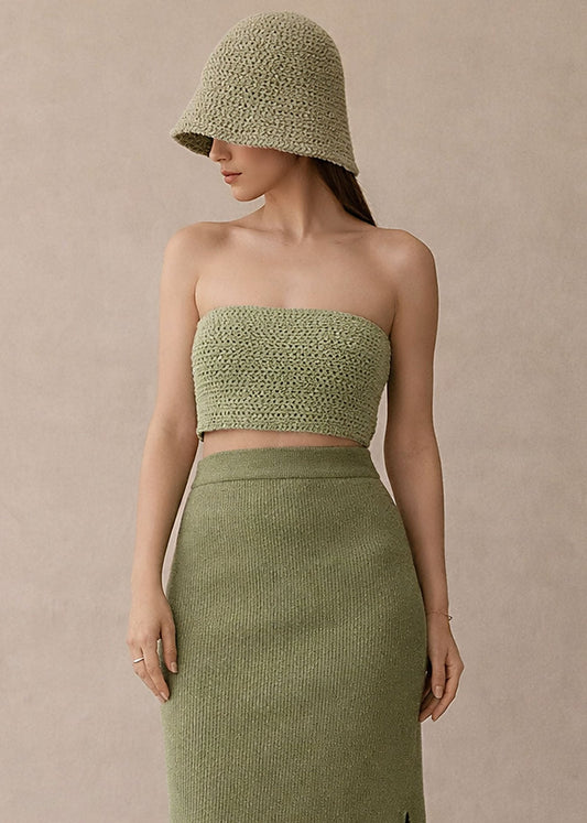 GREEN CROCHET ECO COTTON HAT