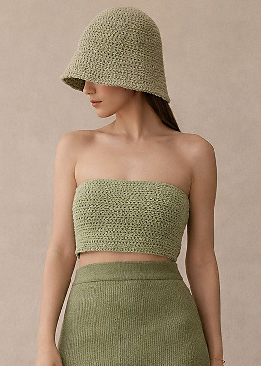 GREEN CROCHET ECO COTTON HAT