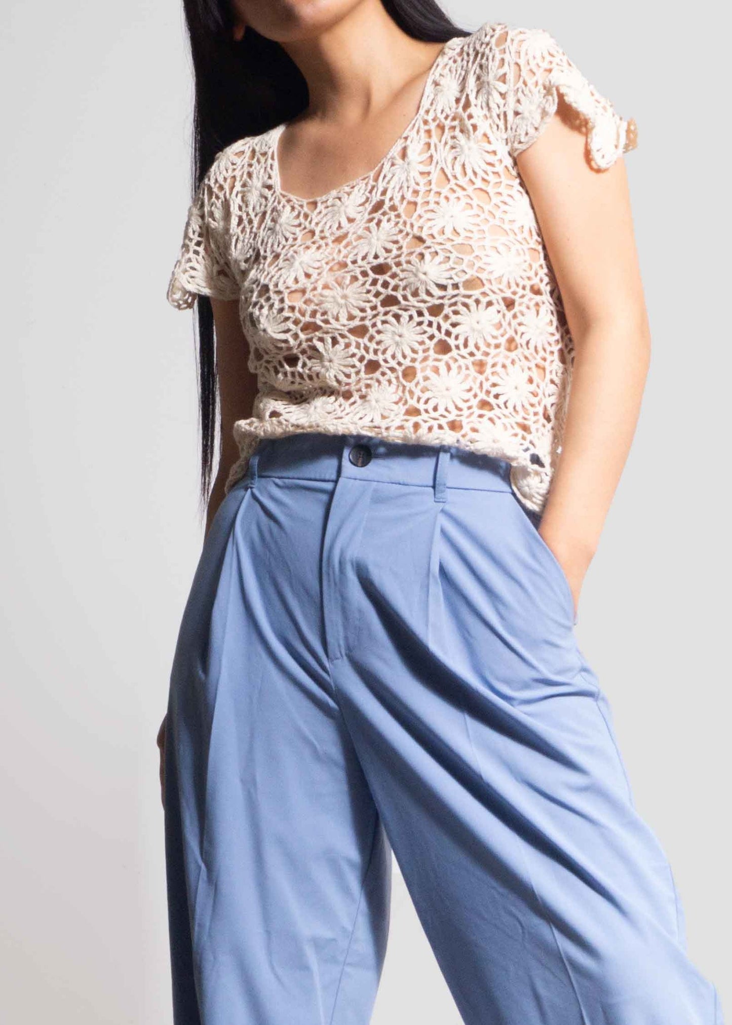 MAU CROCHET TOP - PARDO
