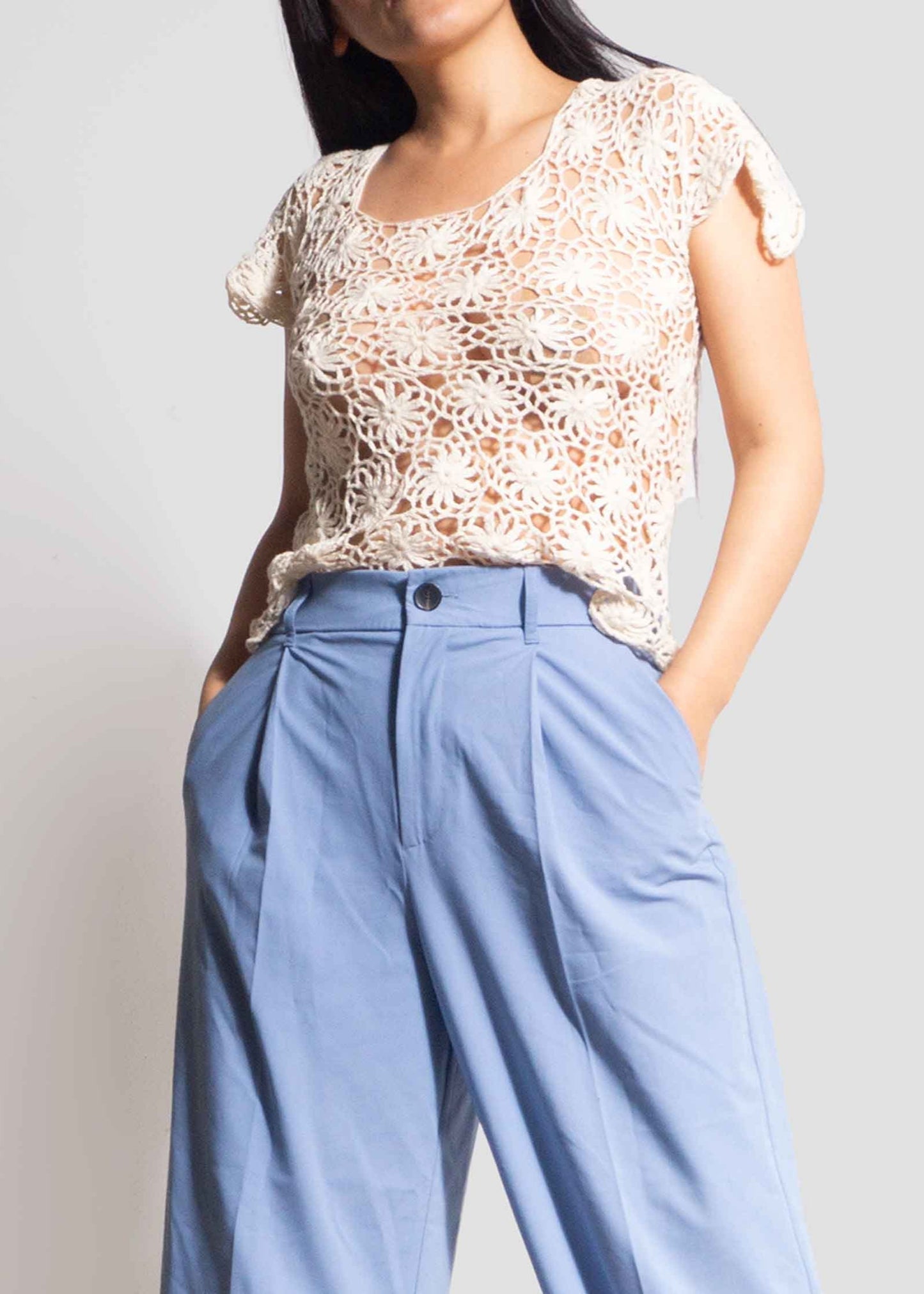 MAU CROCHET TOP - PARDO