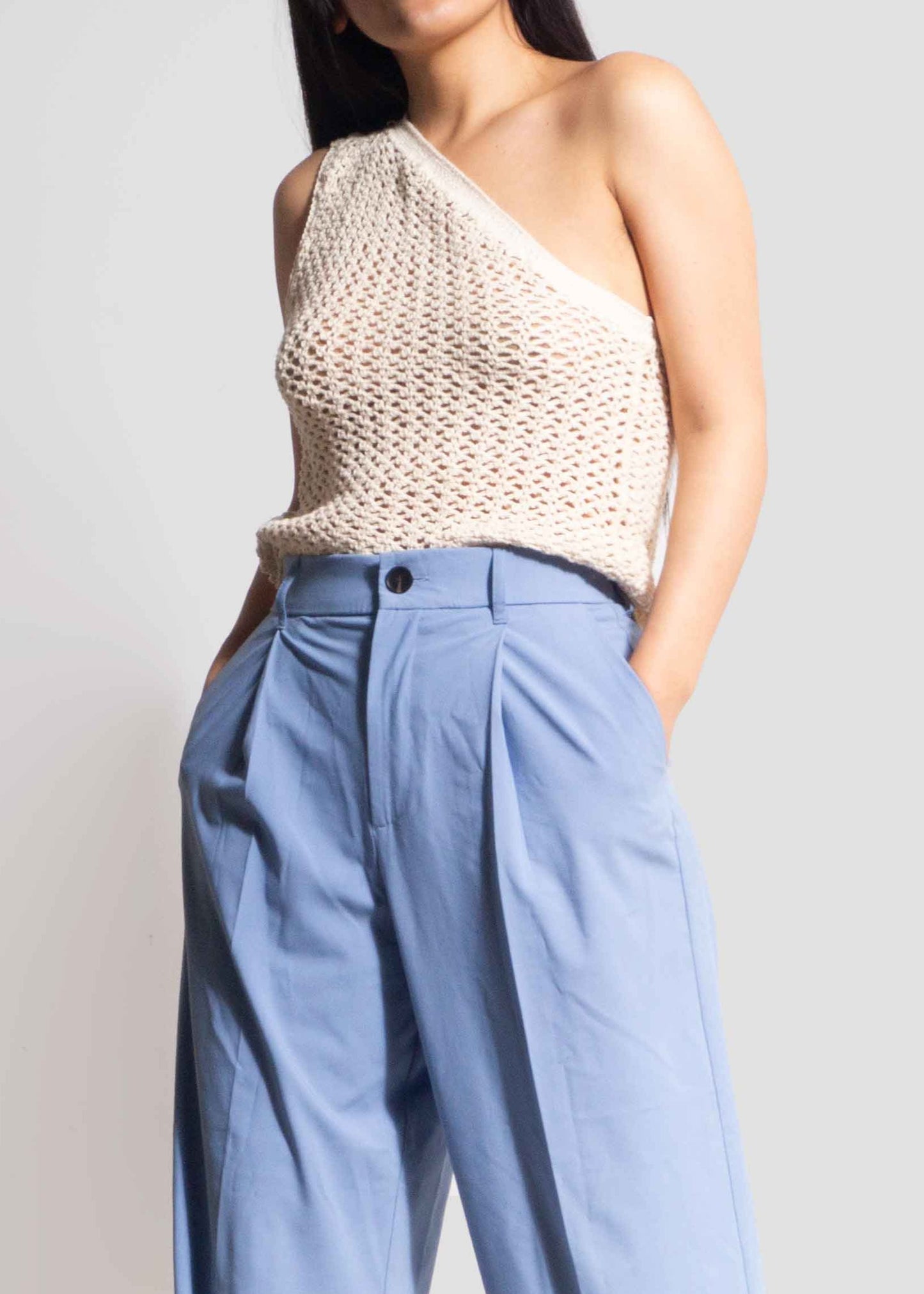 Asymetric Neckline Tank top with shoulder strap