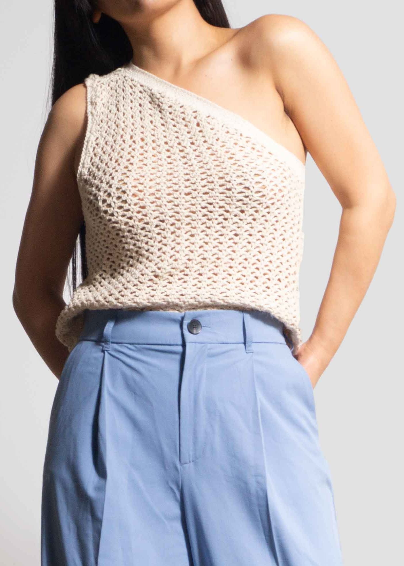 Asymetric Neckline Tank top with shoulder strap