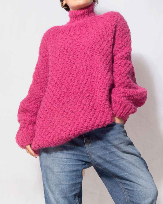 Chunky knit alpaca wool sweater women's