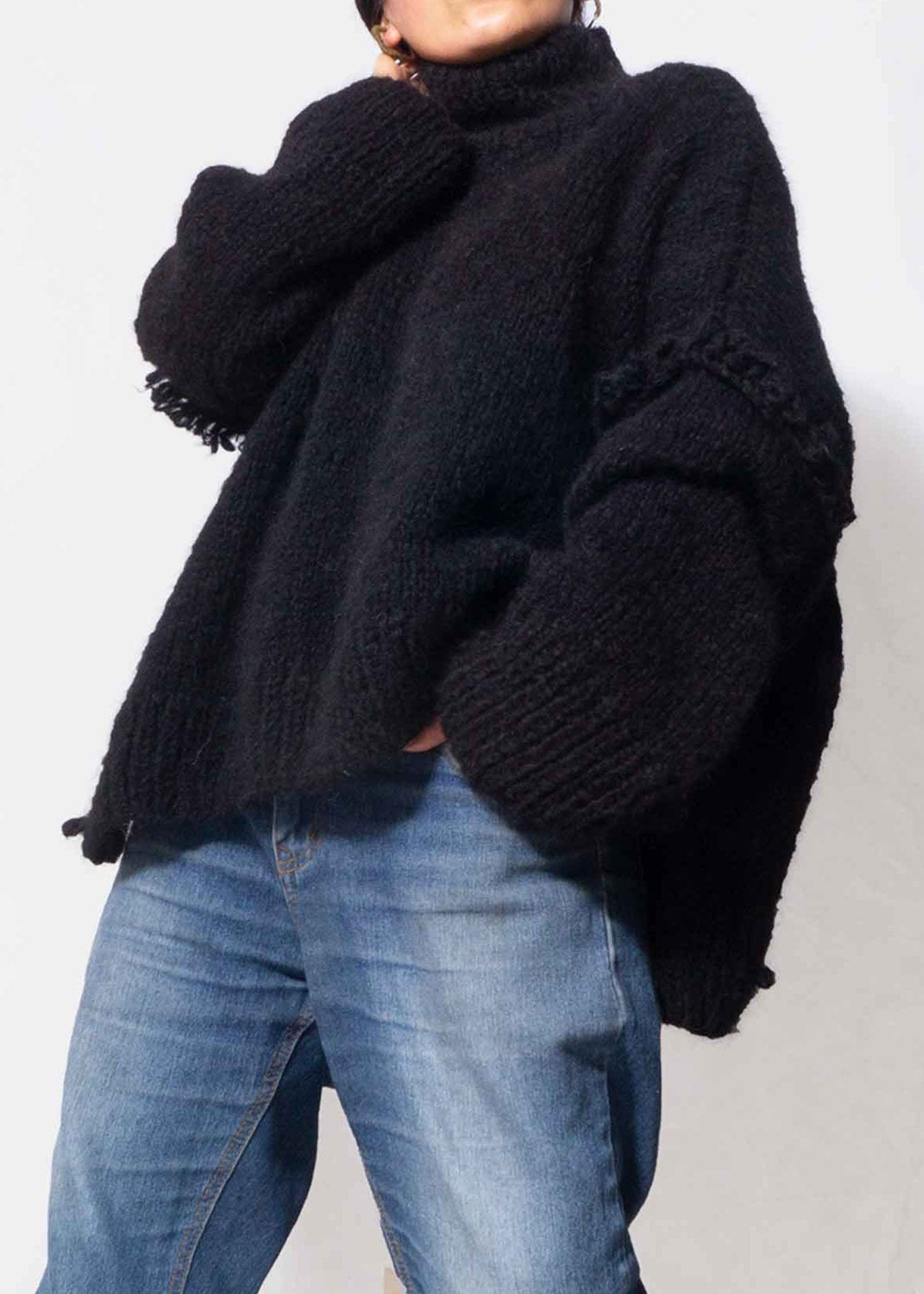 ALPACA PLUS SIZE OVERSIZED SWEATER - YELLOW